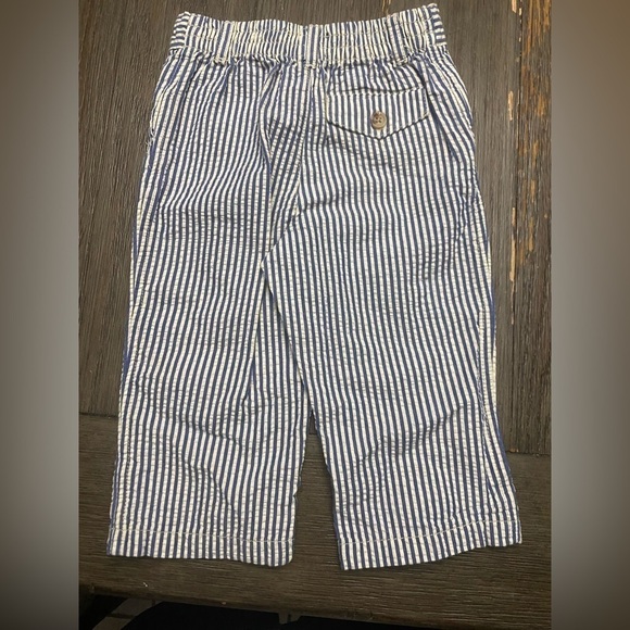 Polo Ralph Lauren Pants Baby Boy Blue & White SeerSucker Pants Sz 12M - Picture 2 of 3